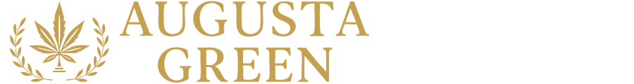 goldenen Cannabis Blatt mit Schriftzug
